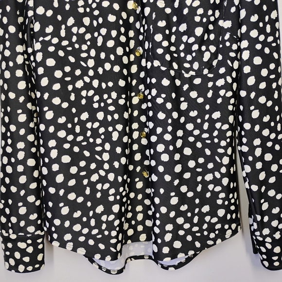 Jude Connally Taylor Shirt Women Small Painted Spot Black Jude Cloth Button Down - Picture 3 of 12
